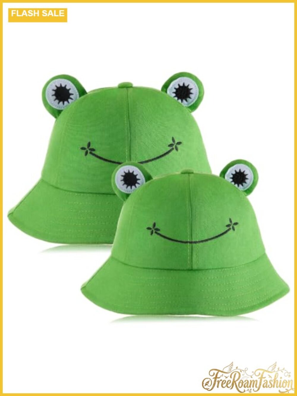 Frog Bucket Hat Cotton Wide Brim Fisherman